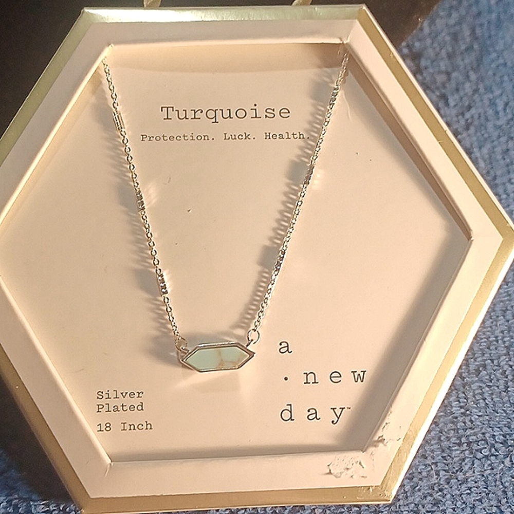 💐Silver Plated 18 in Turquoise stylish Necklace💐